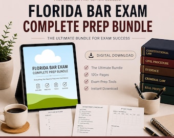 Florida Bar Exam Ultimate Study Bundle | Outlines, Attack Sheets, Practice Workbooks (Digital Download)