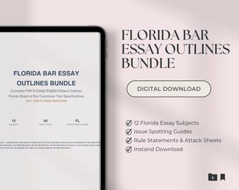 Florida Bar Essay Outlines Bundle | FL Bar Exam Prep Study Guide 2026 (PDF)