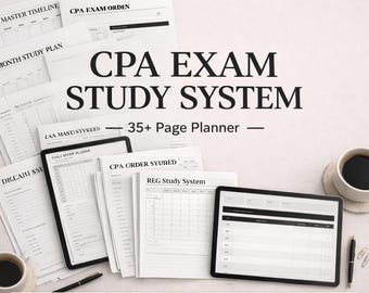 CPA Exam Study System – 30-Month Planner, MCQ & TBS Tracker (printable pdf)
