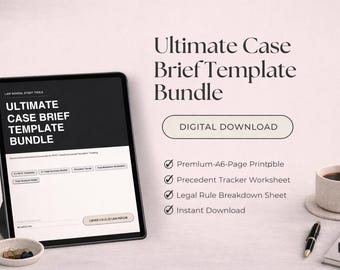 Law Student Case Brief Template Bundle, IRAC, Bar Prep (Digital Download)