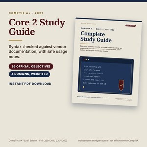 CompTIA A+ Core 2 学習ガイド 220-1202 PDF、2027年版、Windows、Linux、macOS セキュリティコマンド、IT認定試験ノート