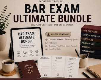 Bar Exam Prep Bundle | MBE, MEE Study System, Outlines, Notes, Attack Sheets, Flashcard, Flowchart