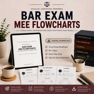 Bar Exam MEE Flowcharts | Visual Essay Roadmaps, Issue Spotting Guide (Digital Download)