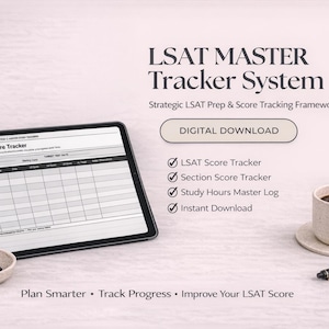 LSAT Study Tracker Printable PDF | Score Progress, Error Log (Digital Download)