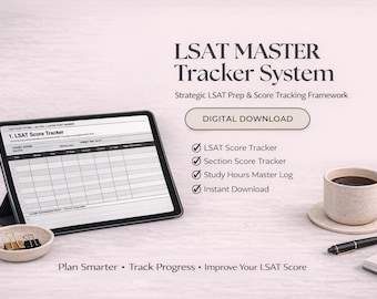 LSAT Study Tracker Printable PDF | Score Progress, Error Log (Digital Download)