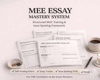 MEE Essay Workbook, Bar Exam Issue Spotting Study Planner (PDF Download)
