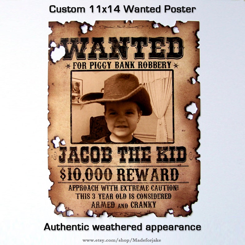 Custom Wanted Poster 11x14 image 1