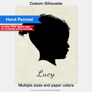 Custom Silhouette Hand Painted & Personalized image 1