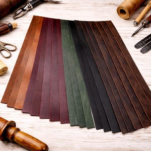 Echte Büffellederstreifen, rustikales DIY Zubehör zur Gürtel- und Taschenherstellung