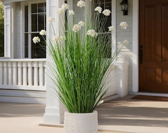 48 Inch Artificial Tall Grass Plant with Dandelion Flowers – Lifelike Faux Indoor Home Decor