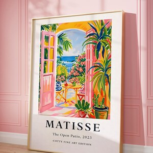 Impressão para pátio inspirada em Matisse – Arte de parede colorida para o verão no litoral (Download digital)
