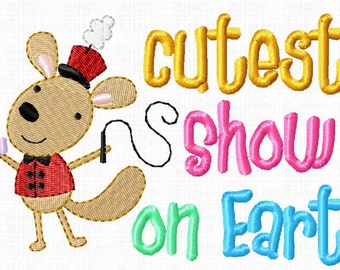 Embroidery Circus Animals machine embroidery by Cutestuff Design set with phrases DIGITAL DOWNLOAD