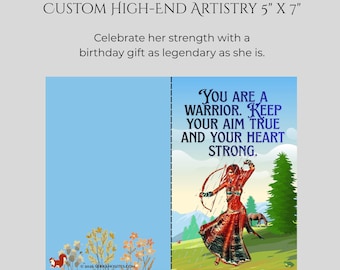 Biglietto di auguri di compleanno per guerrieri 5x7, arte personalizzata di alta qualità, animazioni digitali (stampabile)