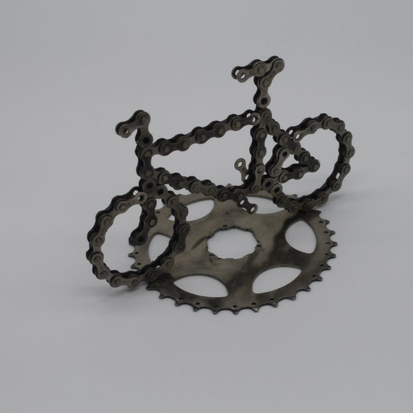 Mountain Bike With Sprocket Stand Made From Recycled Bike Chain