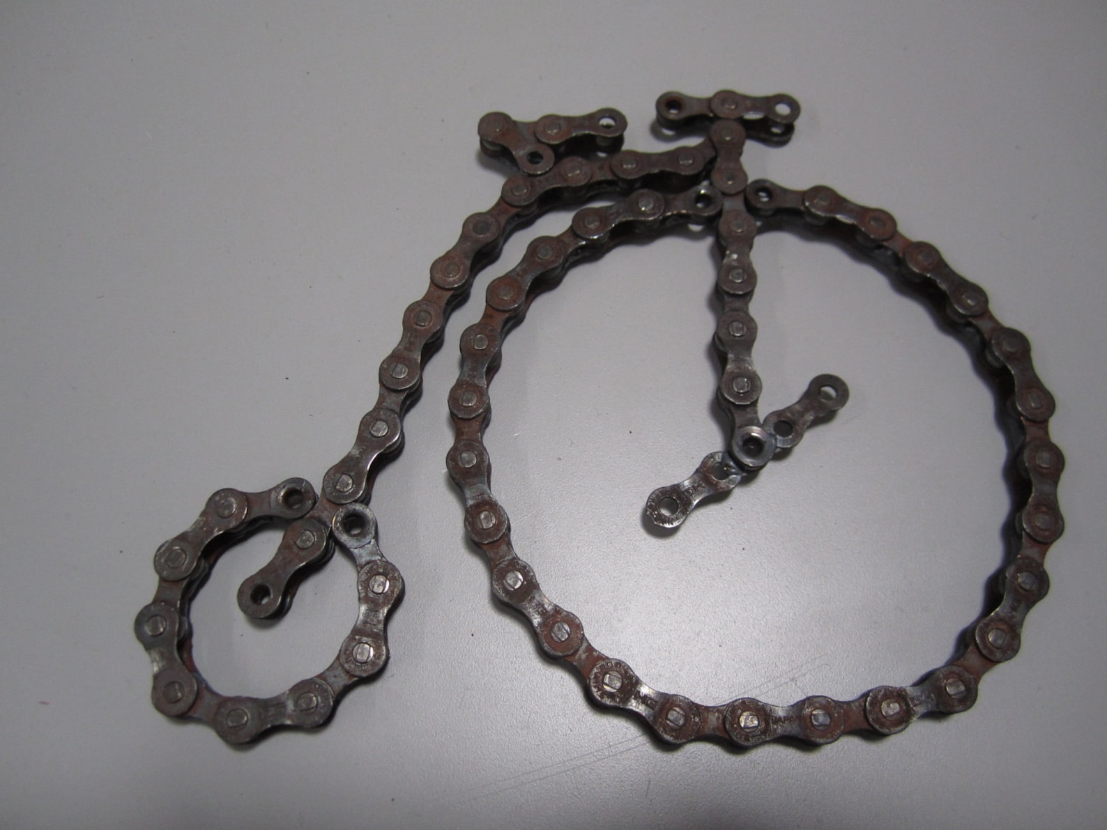 Bicycle Made From Recycled Bike Chainantique Type penny Farthing Etsy