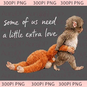 Dear Punch Png, Punch Monkey Png, Viral Baby Monkey Inspired Png, Emotional Plush Toy Illustration (Digital Download)