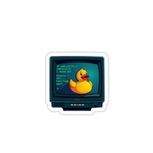 Grappige sticker | Debugging van badeendjes, humor voor ontwikkelaars (waterdicht vinyl)