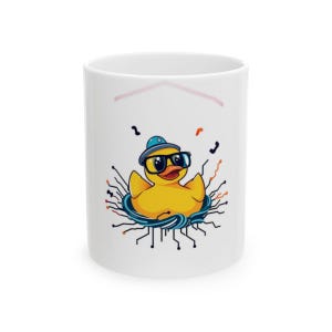 Tasse à motif canard en caoutchouc humour programmeur – Cadeau pour développeur, tasse à café en céramique