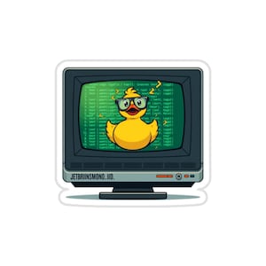 Programmer Rubber Duck Debugging Sticker | Funny Coding Decal (Waterproof Vinyl)