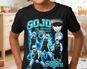 Basketbal-T-shirt Gojo Satoru | Anime sport grafisch kindershirt