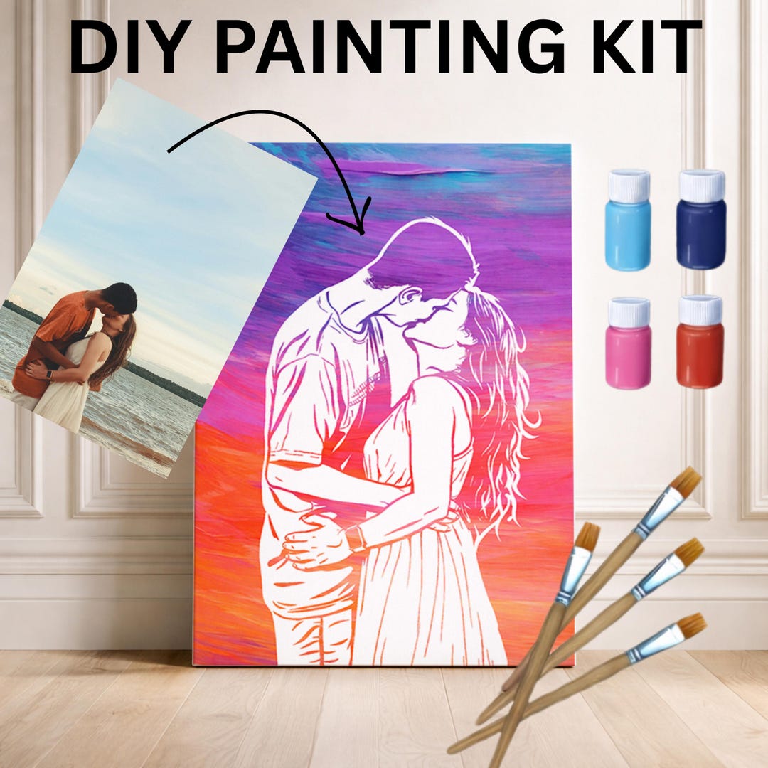DIY Painting Kit for Couple- Personalized Painting Acrylic Kit, Paint ...