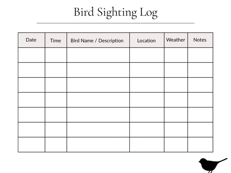 Bird Watching Log Printable | Nature Study Journal for Kids & Adults ...