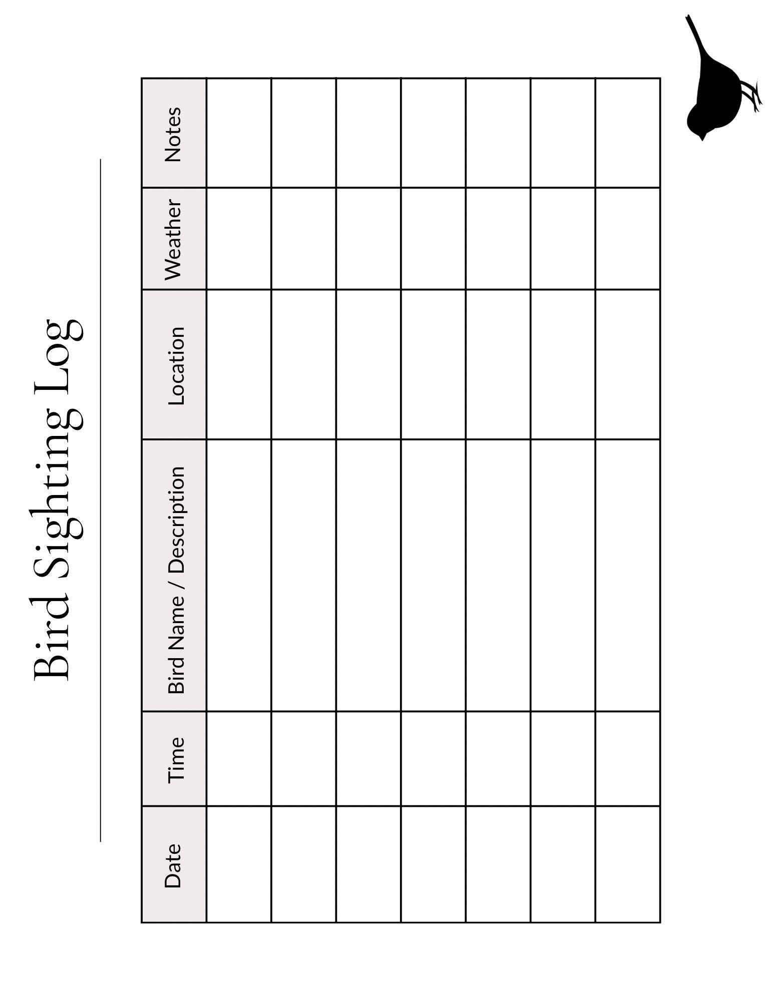Bird Watching Log Printable | Nature Study Journal for Kids & Adults ...
