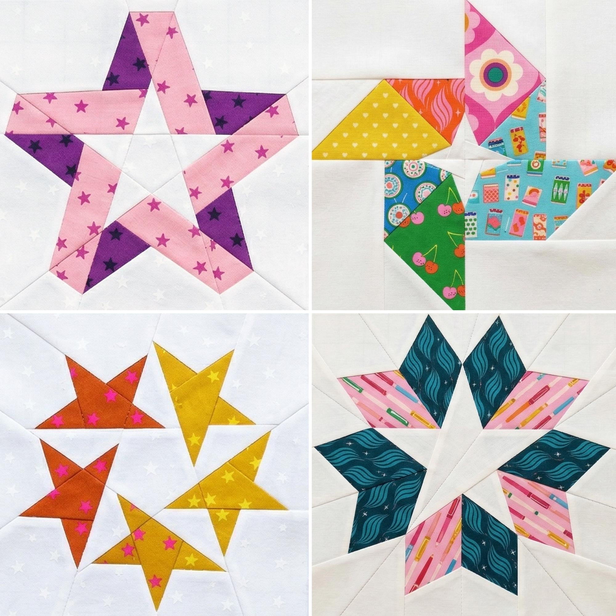 Star FPP Quilt Patterns Bundle Modern Foundation Paper Piecing Block ...