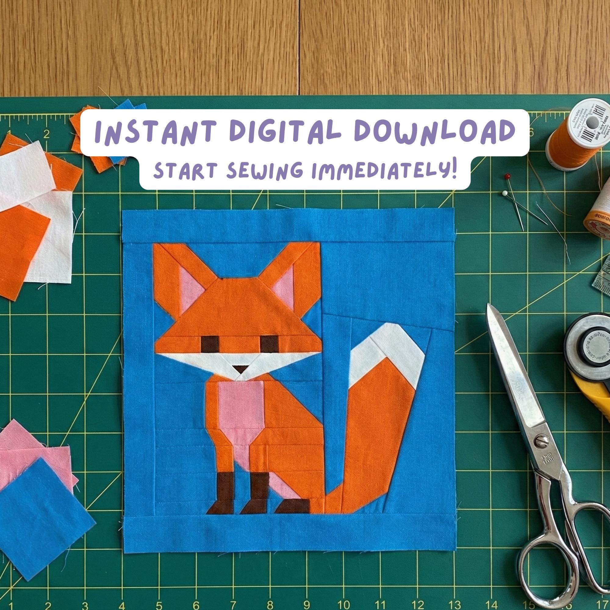 Modern Woodland Fox Quilt Pattern Foundation Paper Piecing Block FPP ...