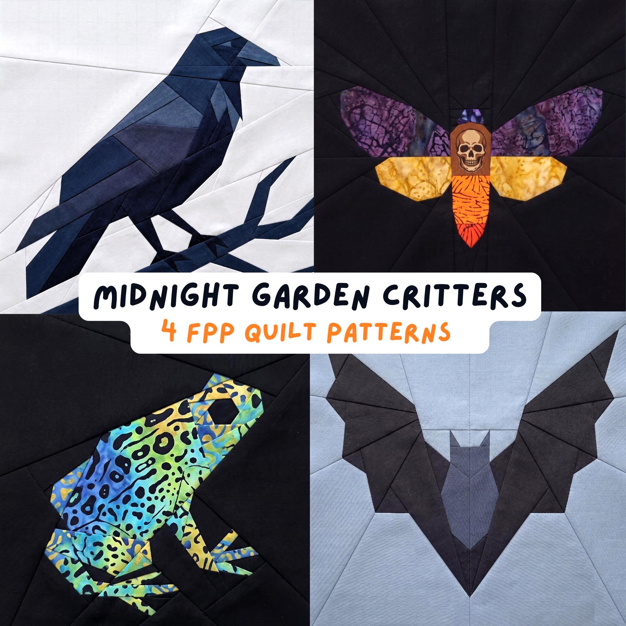 Devil Fpp Pattern Midnight Garden Critters FPP Quilt Patterns Bundle Dark Academia Gothic ...