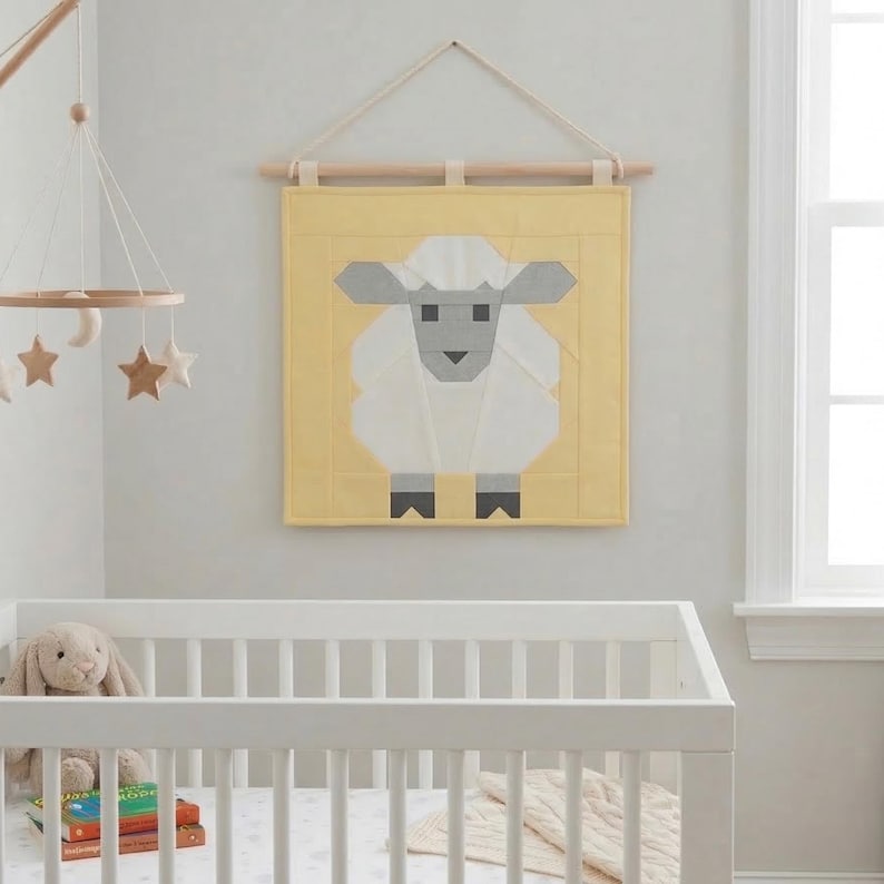 Pattern Blocks Sheep Sheep Quilt Pattern Lamb FPP Foundation Paper Piecing Block Farm Animal ...