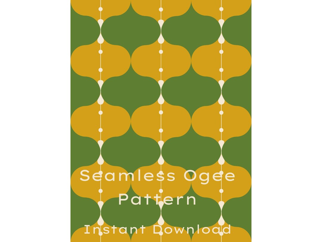 Ogee Seamless Pattern, Digital Paper, Scrapbooking and Fabric, Mid ...