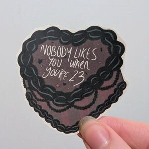 Niemand vindt je leuk als je 23 bent | Alternatief memesticker verjaardagscadeau