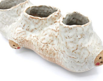 Handmade Ceramic Baguette Planter: Studio Ghibli Decor, Made in USA