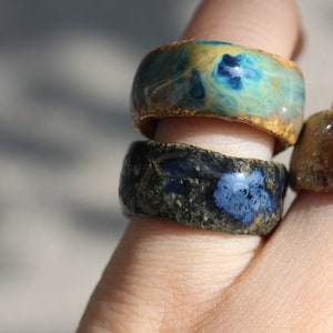 handmade ceramic ring, light sky blue ceramic ring, size 4 porcelain minimalist ceramic ring band green, ceramic jewelry, made in USA