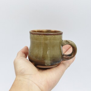 olive ceramic espresso mug, olive green mini mug, handmade espresso mug olive green,  cute espresso mug, handmade green ceramic mug