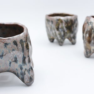 tooth planter pot indoor,planter drainage, ceramic planter pot feet,succulent planter, planter stand, footed planter, made in USA