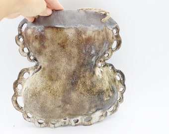 Handmade Shino Glazed Ceramic Hanging Planter - Pocket Design