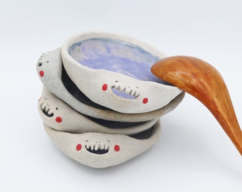 handmade face spoon rest ceramic, spoon rest unique, spoon rest for stove, cute spoon holder ceramic, ring dish, trinket dish, trinket tray