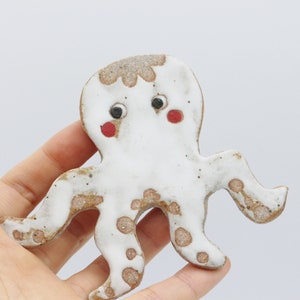 octopus magnet,clay animal fridge magnet,ceramic magnet, clay magnet, animal magnet fridge, magnet set, Refrigerator Magnet, handmade magnet image 1