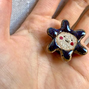 2 blue smiley magnets,clay animal fridge magnet,ceramic magnet,clay magnet, magnet fridge,magnet set,Refrigerator Magnet, made in USA