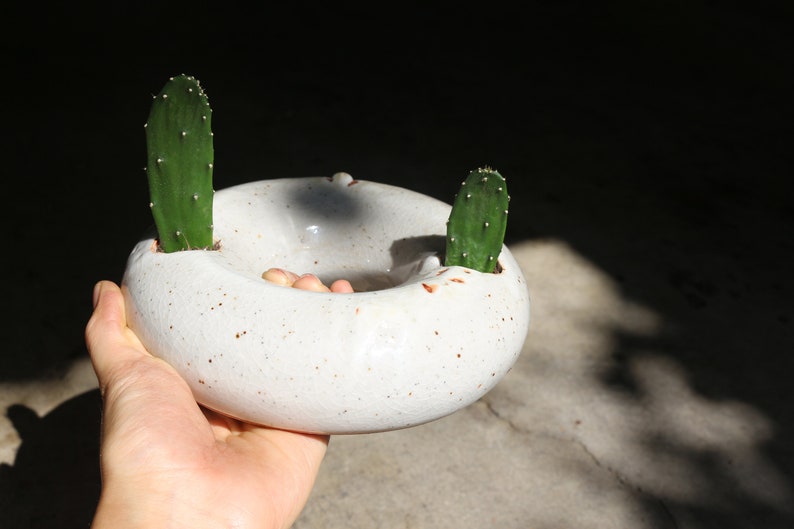 planter pot indoor,planter drainage, ceramic planter pot feet,succulent planter, bonsai pot, planter stand, footed planter, handmade planter image 1