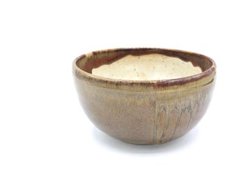 Handmade Brown Ceramic Bowl: Large Earthy Noodle Bowl, USA
