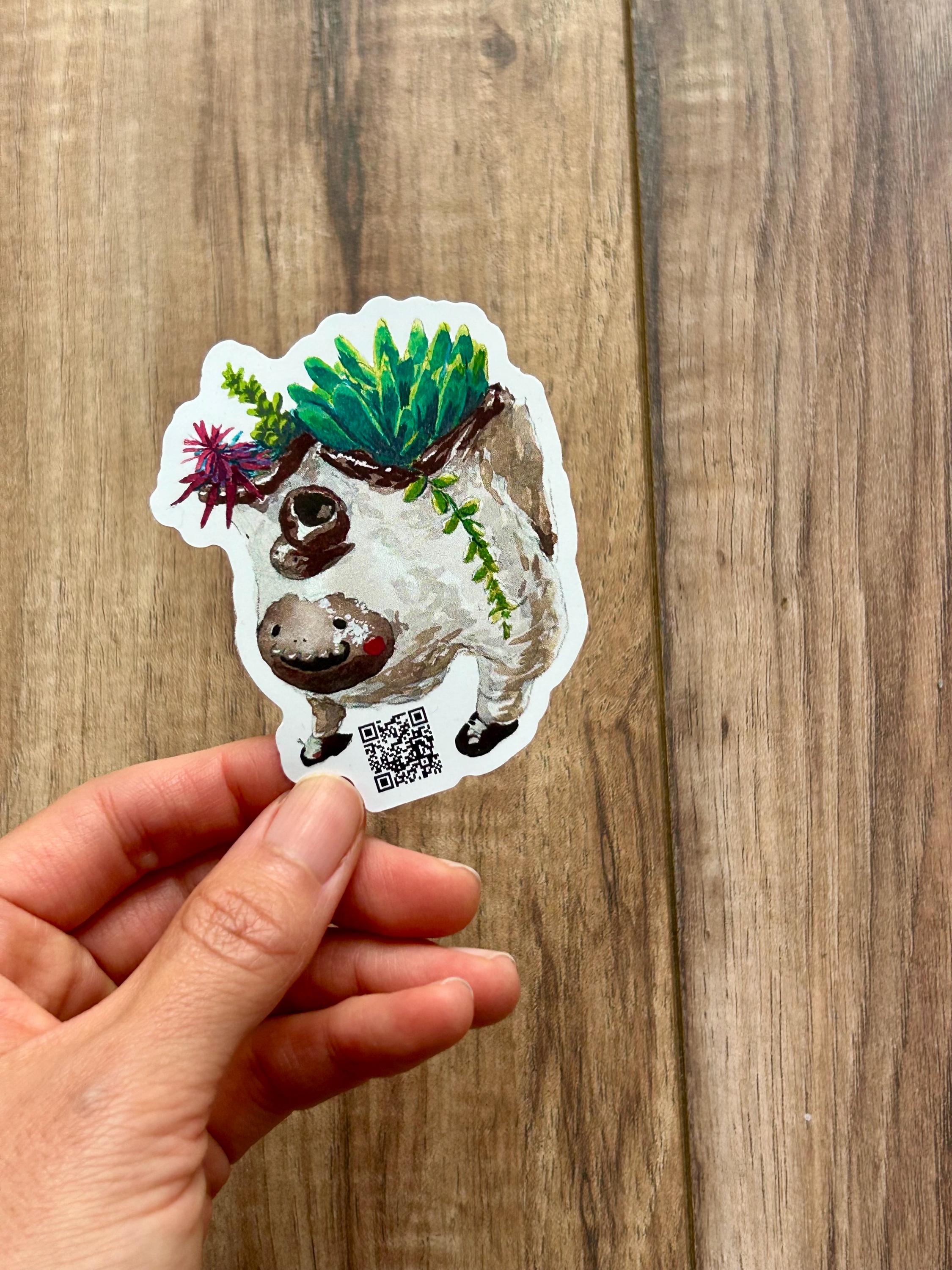 Ceramic Animal Planter Sticker, Waterproof Vinyl Decal - Etsy