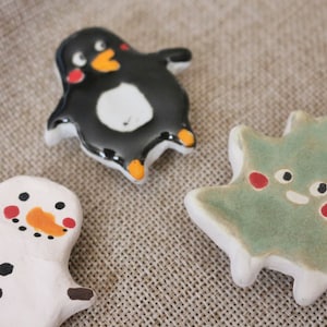 Christmas magnet set, snowman magnet penguin magnet,Christmas tree clay magnet,magnet fridge, magnet set, Refrigerator Magnet, made in USA