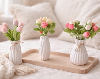 Bouquet di fiori di cera profumati con vaso | Regalo unico | Fiori eterni | Decorazione per matrimoni/battesimi | Idea regalo