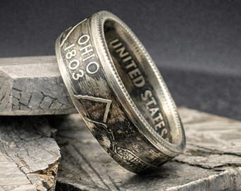 Zilveren ring staat kwartsmunt
