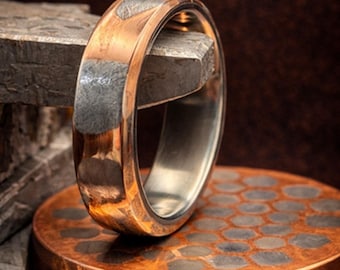 Meteoriet CaseCore Copper™-ring met wolfraamvoering