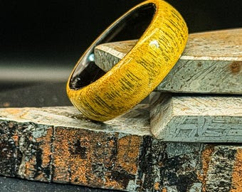 Osage-oranje houten ring, koolstofvezelvoering