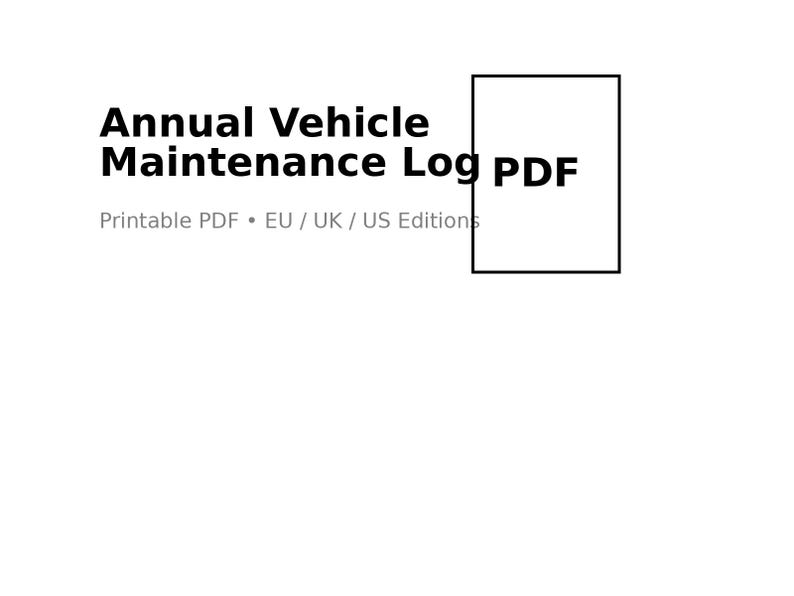 Printable Vehicle Service Record Log Book | Car Maintenance Sheet PDF ...